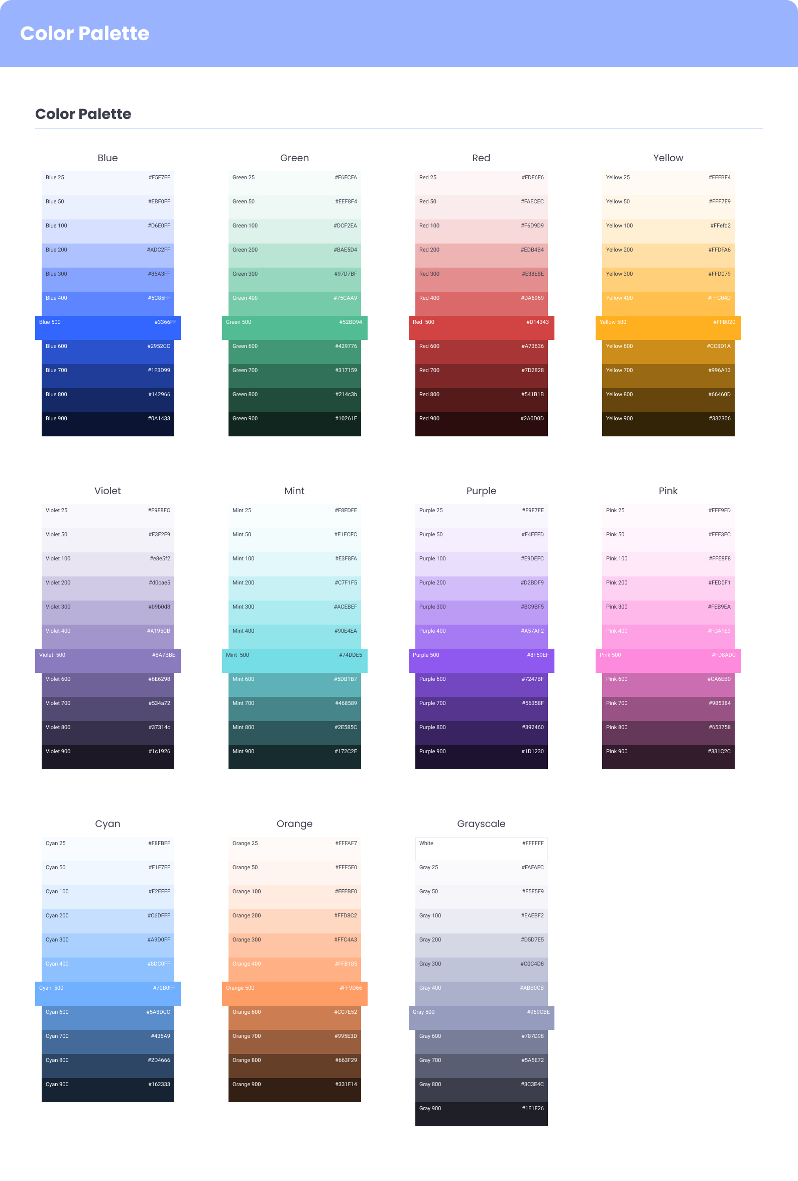 EasyDMARC design system color palette — the curated working set of approved product colors.