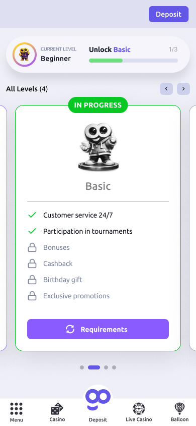 Mobile, light — Basic tier, In Progress.