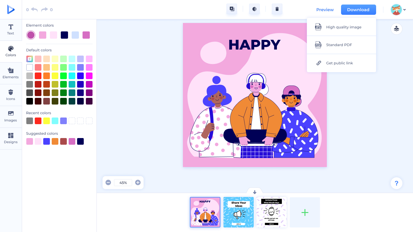 Download and preview button — default state.