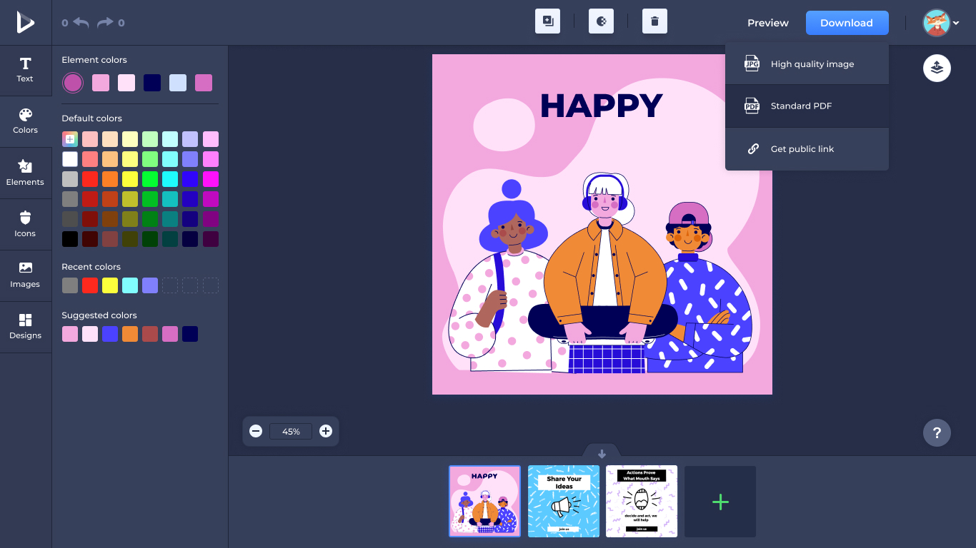 Download and preview button — active or alternate state.